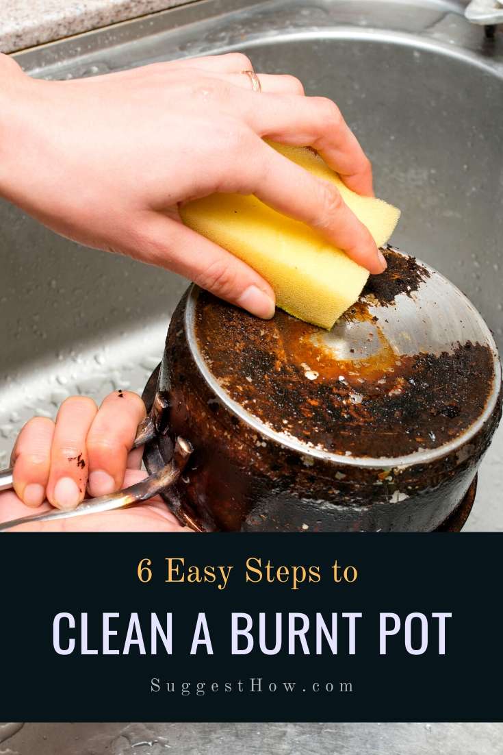 how to clean a burnt pot